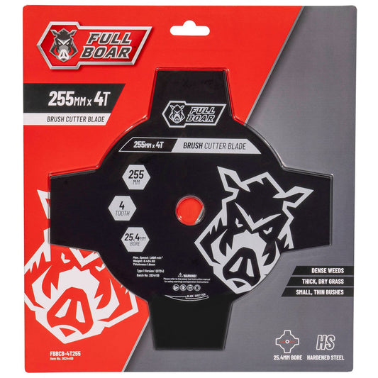 Full Boar Brush Cutter Blade - 255mm x 4t - Hardened Steel - Durable Cutting – view 2 - Auzzistore