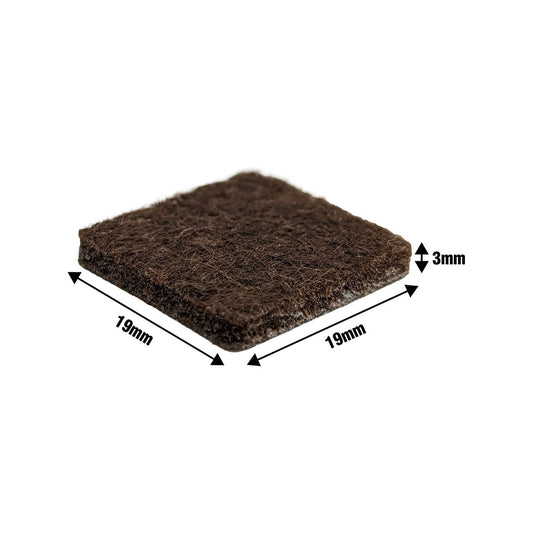 Surface Gard Brown Square Felt Floor Protection 19mm - 12 Pack - Minimises Noise – view 2 - Auzzistore