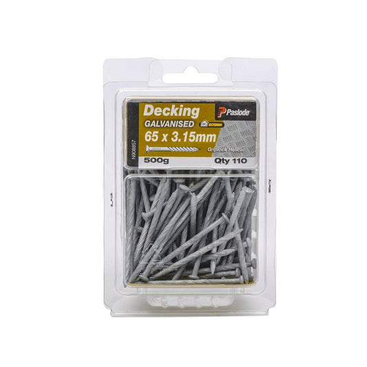 Paslode Griplock Galvanised Nails 65mm 3.15mm Heavy Duty 110 Pack - Auzzistore