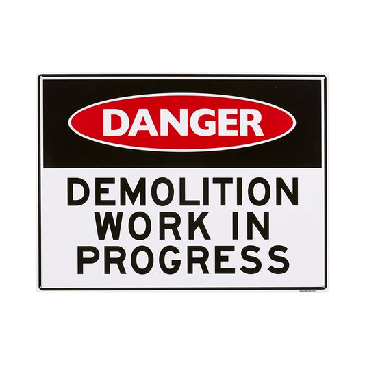 Sandleford Demolition Sign 450 x 600mm Polypropylene UV Resistant - Auzzistore