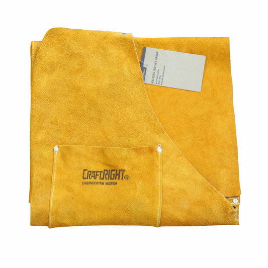 Craftright Welders Apron - Split Cow Leather - 90cm x 60cm - Natural Tan – view 2 - Auzzistore