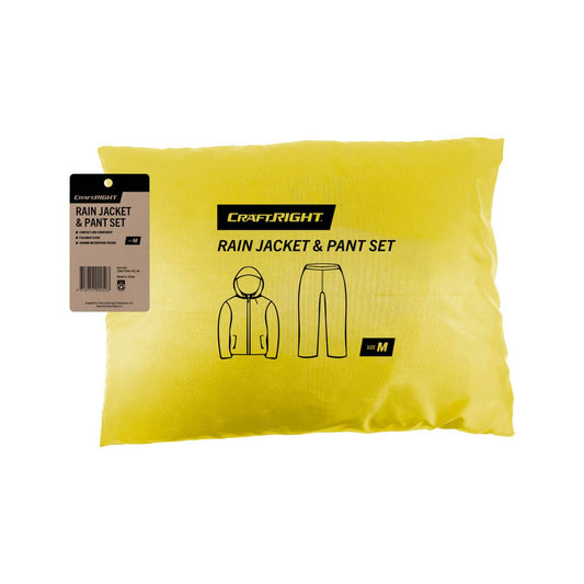 Craftright XXL Yellow Rain Jacket Pants Set - 5000mm Waterproof - Lightweight – view 2