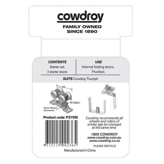 Cowdroy Folding Door Track System - 2140mm H x 600mm W - Chrome - 2 Leaf Pack – view 2 - Auzzistore