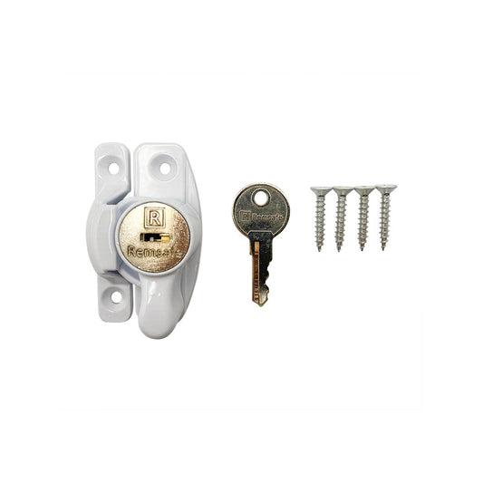Remsafe White Window Sash Lock - Key Lockable - 65mm x 30mm x 25mm - Security – view 2 - Auzzistore