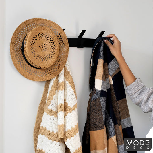 Mode 4 Black Sliding Hooks Hat and Coat Rack - 450mm - Adjustable Storage – view 2