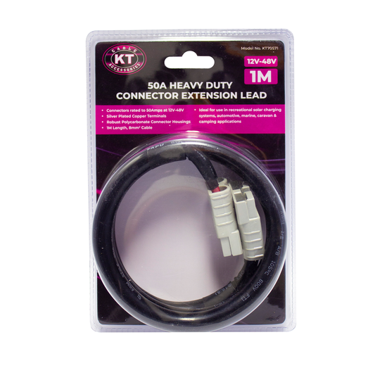Kt Solar HD Connector 50A Extension Lead 1m - Black - Durable & Versatile – view 2 - Auzzistore