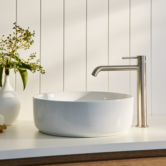 Mondella Resonance Vessel Basin Mixer 25mm - Brushed Nickel - 1.11kg