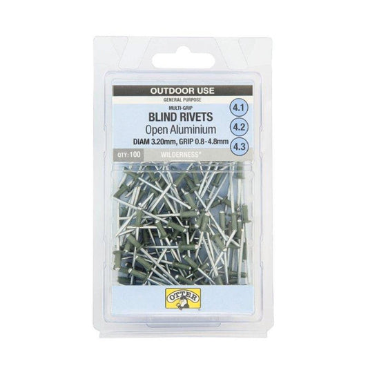 Otter Multi Grip Open Aluminium Blind Rivets 3.2 x 0.8-4.8mm 100 Pack - Auzzistore