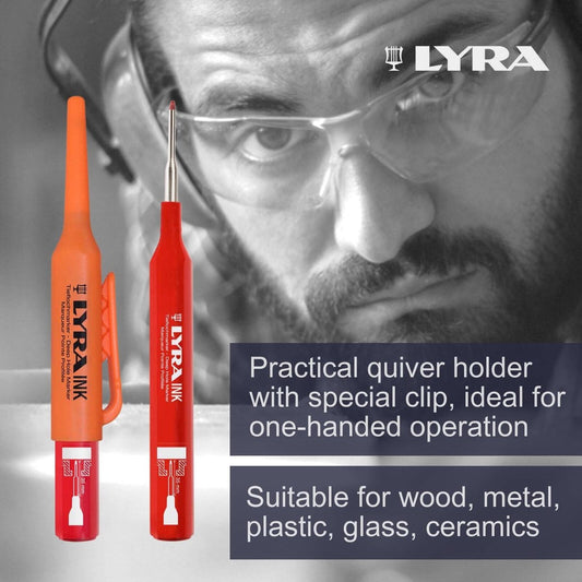 Lyra Red Deep Hole Permanent Construction Marker - 35mm Tip - Precision Marking – view 2 - Auzzistore