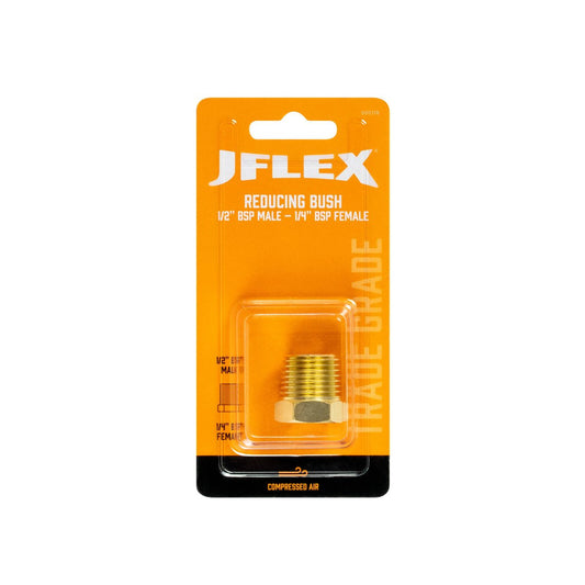Jflex Brass Reducing Bush - 1/2" BSP Male x 1/4" BSP Female - Durable Connection – view 2 - Auzzistore