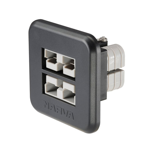 Narva Hdrv Dual Flush Mount 50A Connector 71mm x 69mm x 48mm - Black - Heavy-Duty