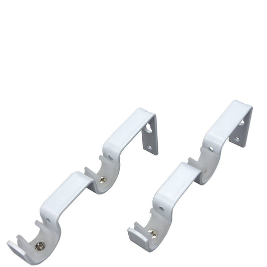 Pillar Curtain Rod Bracket - Double Universal - 16mm & 25mm - White - 1 Pair – view 2 - Auzzistore