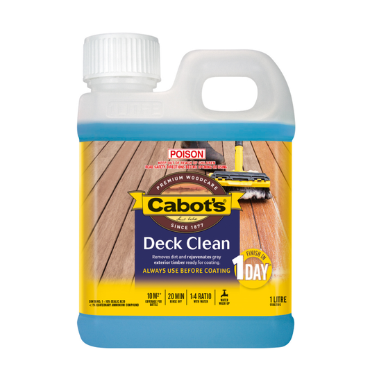 Cabot's Deck Clean 1L - Timber Cleaner - Oxalic Based - Restores Timber