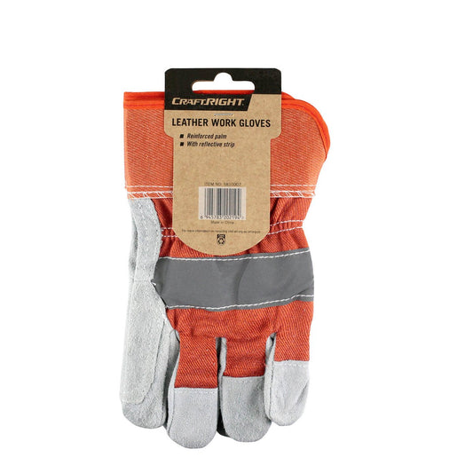 Craftright Safety Gloves - Leather Palm - 270mm - Heat Resistant - Non-Slip - Auzzistore
