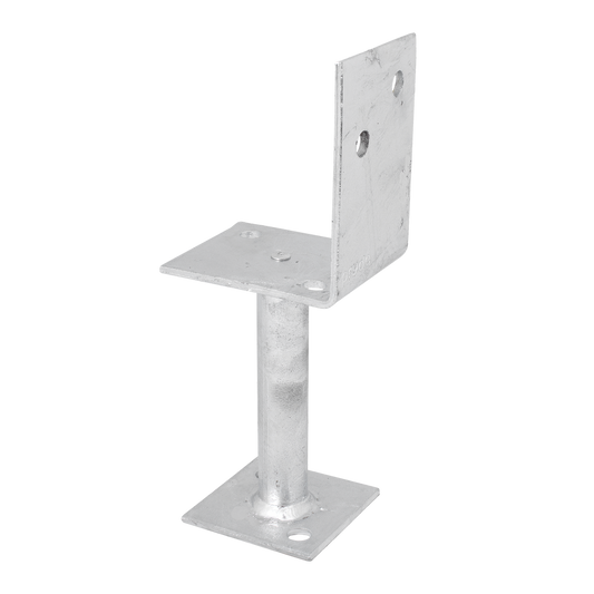 Pryda Half Stirrup Post Anchor 130mm M10 - Grey - Durable Termite Protected – view 2 - Auzzistore