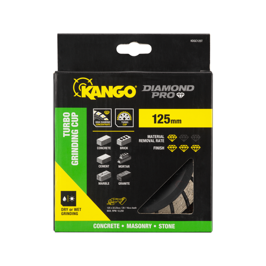 Kango Turbo Diamond Grinding Cup - 125mm - Efficient for Concrete & Granite – view 2 - Auzzistore