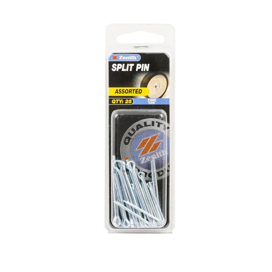 Zenith Split Pins - Assorted Sizes - 25 Pack - Zinc Plated - Internal Use - Auzzistore