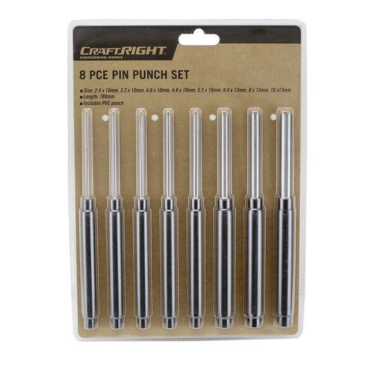Craftright Punch Set - 8 Piece - CR-V Steel - Durable for Woodwork – view 2 - Auzzistore