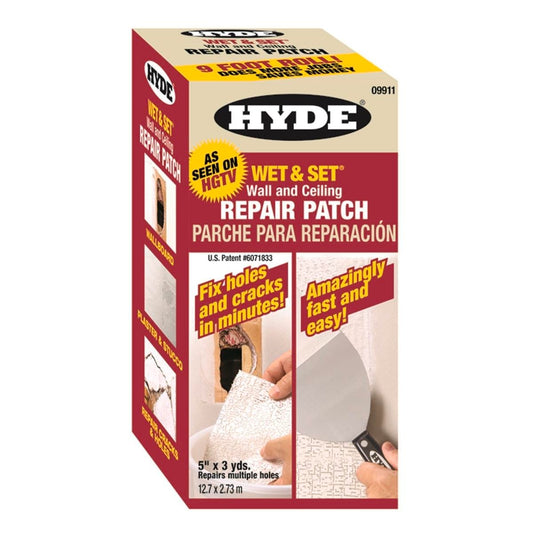Hyde Wall Ceiling Plaster Patch - 5" x 3 yd - Cotton Fiber - Quick Set - Auzzistore