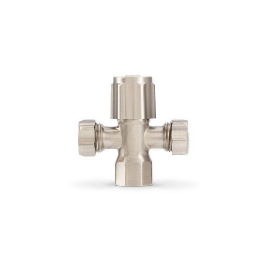 Brasshards 2 Way Cistern Tap 15mm x 15mm - Brushed Nickel - Lead Free - Durable – view 2 - Auzzistore