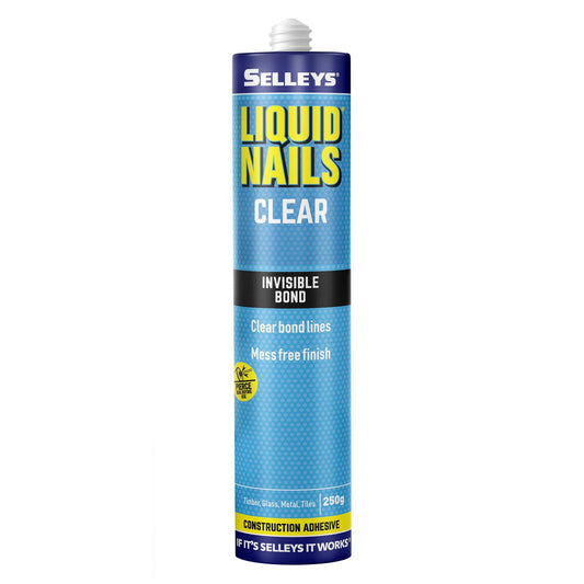Selleys Liquid Nails Clear 250g Adhesive - Polymer - UV Resistant - Strong Bond