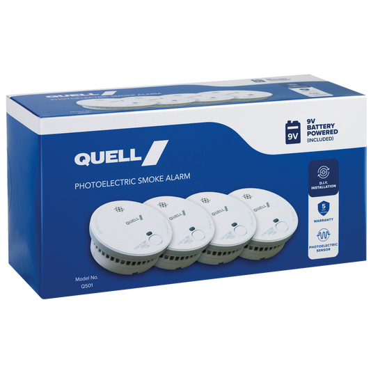 Quell Q501 Photoelectric Smoke Alarm 4 Pack - 102mm x 102mm - Easy Installation – view 2 - Auzzistore