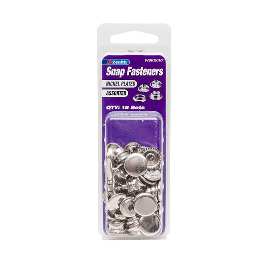Zenith Snap Fasteners - Nickel Plated Brass - 8 Sets - Secure Connection