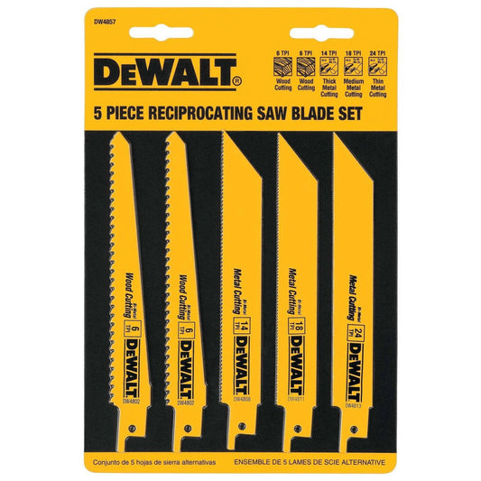 Dewalt 5 Piece Reciprocating Blade Set - Bi-Metal - 150mm x 10mm x 225mm - Durable – view 2 - Auzzistore