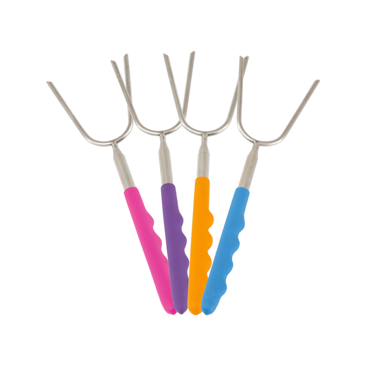 Jumbuck Telescopic Roasting Forks 4 Pack - Stainless Steel - 25 cm to 86 cm - Auzzistore