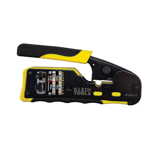 Klein Tools Ratcheting Cable Crimper Stripper Cutter - 80mm x 155mm - Pass-Thru