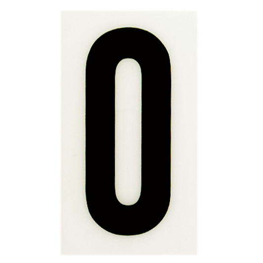 Sandleford Self Adhesive House Number 0 0 - 85mm - White - Polycarbonate