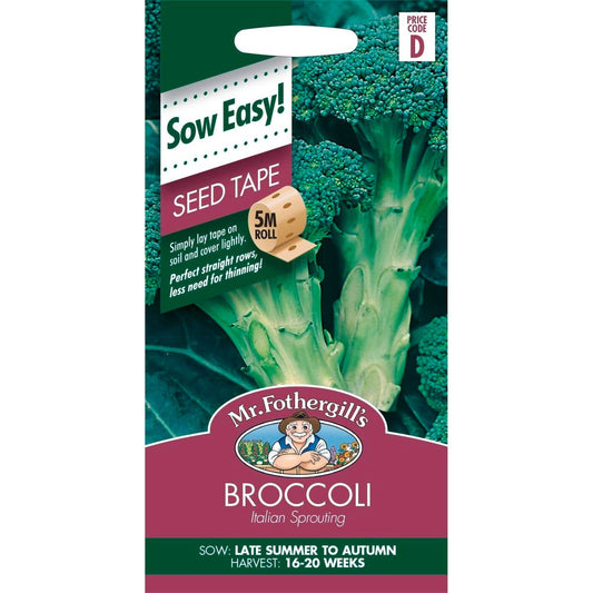 Mr Fothergill's Italian Broccoli Seed Tape - 75mm - Seeds - Easy Growth - Auzzistore