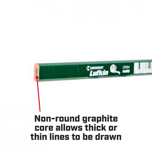 Crescent Lufkin Green Hard Carpenter's Pencil - 7mm Wood - Durable Marking – view 2 - Auzzistore