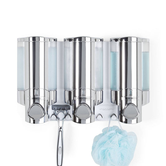 Better Living Aviva Dispenser - 3 x 325ml - Chrome - Wall-Mounted - Easy Access – view 2 - Auzzistore