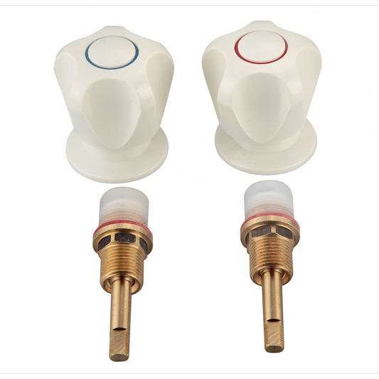 Shaw & Mason Ivory Classic Basin Top Assembly Pair - 195mm ABS Plastic - Auzzistore