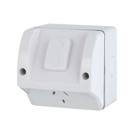 Deta Single Weatherproof Power Point - 240V 10A Polycarbonate - IP54 Rated - Auzzistore