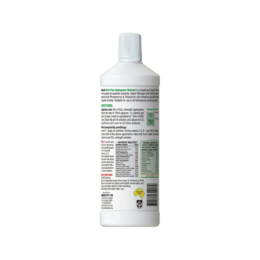 Manutec Hydroponic Nitro Plus - 1L - Liquid Fertiliser - High Nitrogen – view 2 - Auzzistore