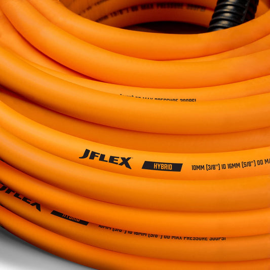 Jflex Premium Hybrid Air Hose - 3/8" x 20m - Safety Orange - Kink Resistant – view 2 - Auzzistore
