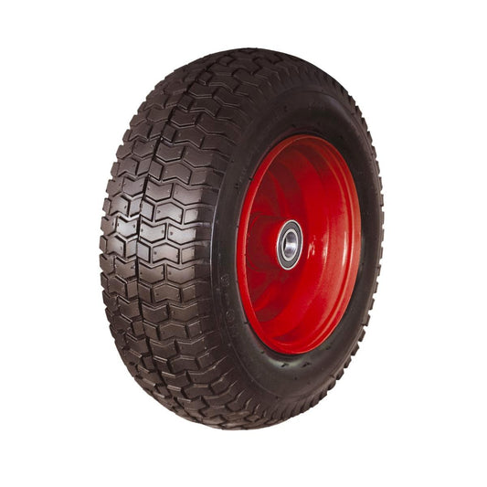 Sherlock 16 Wide Flat-Free Wheelbarrow Wheel - Steel - Durable - Stable - Auzzistore