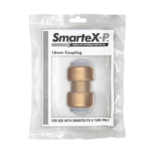 Smartex Pex 16mm Straight Coupling - Lead Free Brass - Push-Fit - 1 Pack – view 2 - Auzzistore