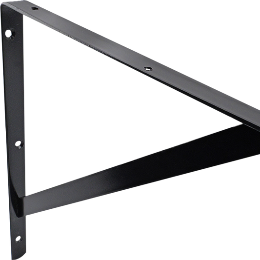 Carinya Straight Stayed Bracket 400x350mm Black Steel 100kg Capacity - Auzzistore