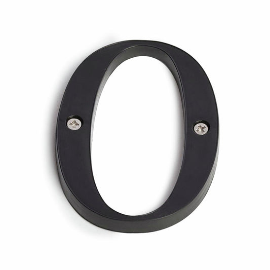 Sandleford 85mm Black Plastic House Number 0 - Durable Outdoor Numeral