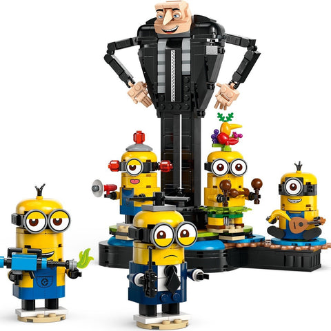 LEGO 75582 Despicable Me Brick-Built Gru and Minions - Auzzistore