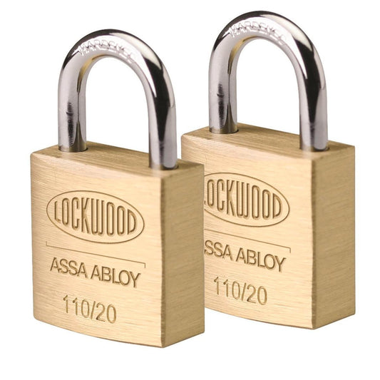 Lockwood 20mm Solid Brass Padlocks 2 Pack - Durable - Easy To Carry - Auzzistore
