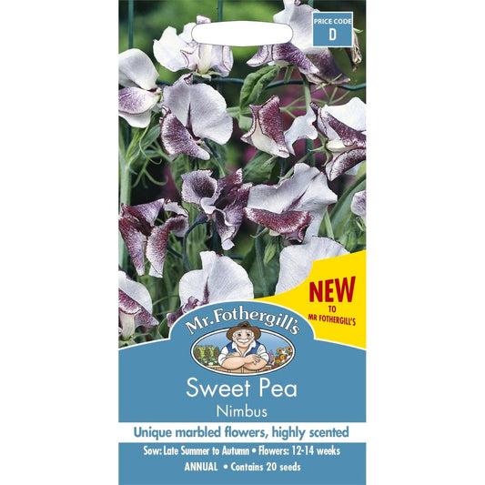 Mr Fothergill Sweet Pea Nimbus - Seeds - 75mm - Award Winning Variety - Auzzistore
