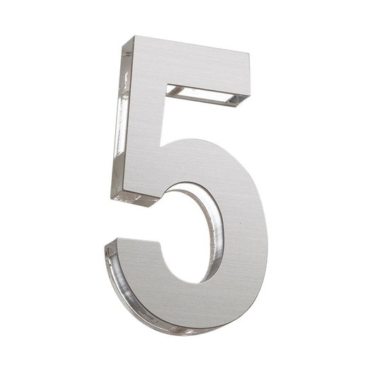 Sandleford Azure House Number 5 - 120mm Stainless Steel - Weather Resistant