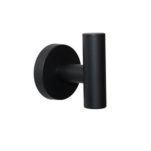 Barelli Matte Black Toscana Robe Hook - 60mm x 90mm - Stainless Steel - Durable