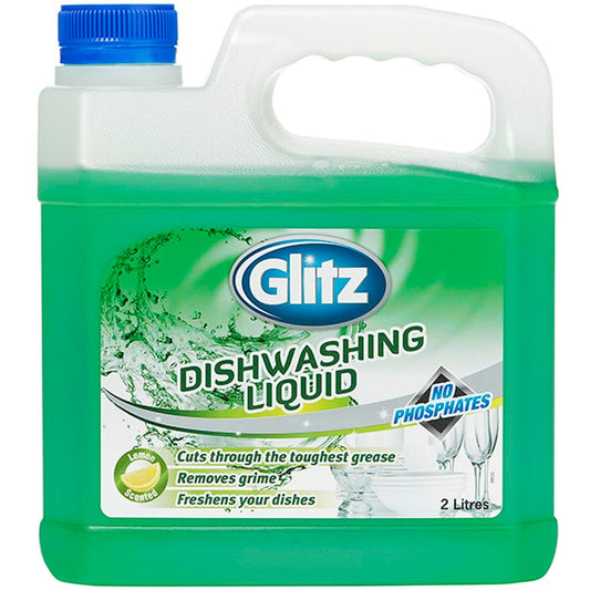 Glitz Dishwashing Liquid 2L HDPE Plastic Effective Clean Citrus Fragrance