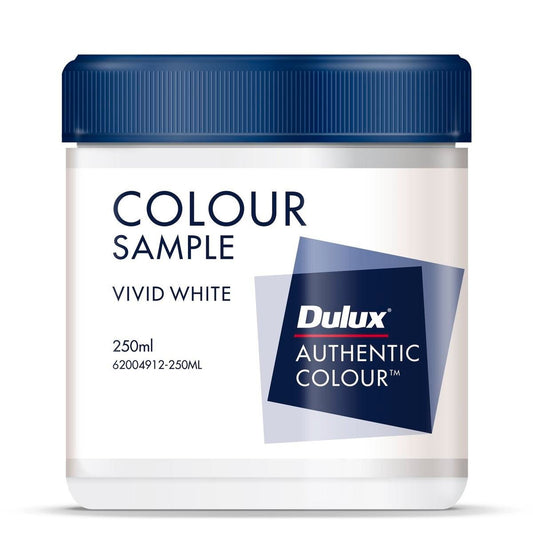 Dulux White Sample Pot 250ml Water Based Low Sheen Indoor Use
