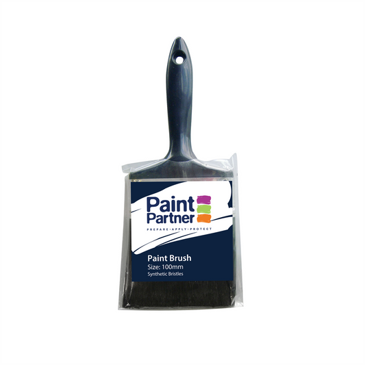Paint Partner 100mm Paint Brush - Synthetic Filament - Economical - Black - Auzzistore